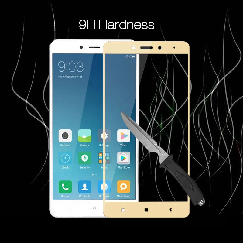 Полное покрытие из закаленного стекла для Xiaomi Redmi Note 4 передняя защита экрана