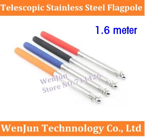 

Hot Sale 1.6m Telescopic stainless steel flagpole guide coach rod / flagstaff / flagstick 1.6 meter telescopic pointer