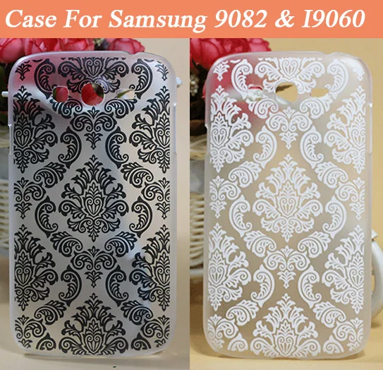 Винтажный черный и белый чехол с цветочным дизайном для Samsung Galaxy Grand Duos i9082 NEO i9060