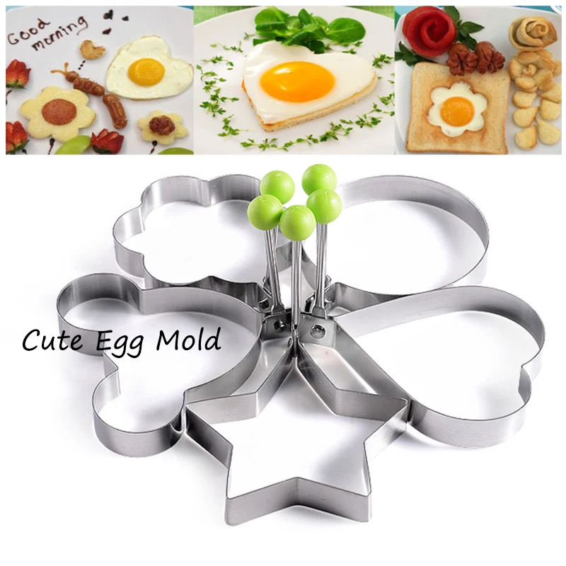 5 шт./компл. симпатичные формы для жареных яиц Блинные кольца из нержавеющей стали
