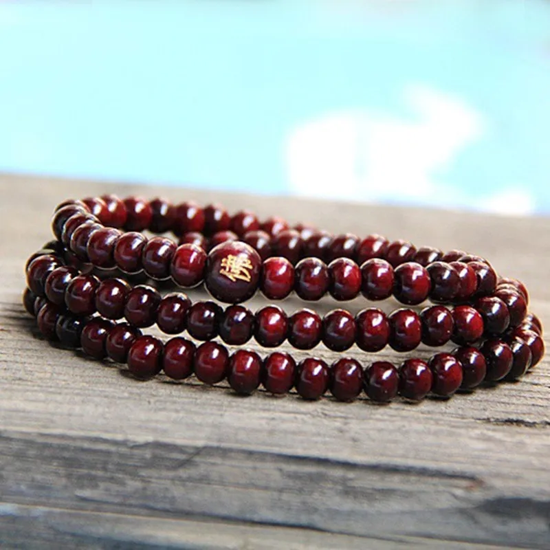 Fatpig 6 мм * 108 из натурального красного сандалового дерева Bead молитва Japa Rosary Mala