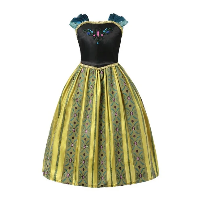 Anna Dress 604 Платье Эльзы платье принцессы Эльзы для девочек платья костюмы для детей Эльзы и Анны маскарадные костюмы для детей голубое платье Эльзы - Цвет: Anna Dress 604