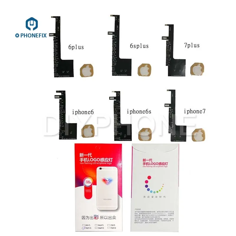 PHONEFIX 16 видов цветных задних светодиодных логотипов гибкий кабель для iPhone 6 6P 6S 6SP 7