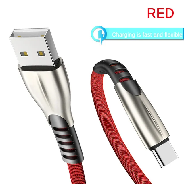 Быстрая зарядка USB кабель для мобильного телефона Micro usb type C кабель зарядного устройства для iPhone XS 8 6s samsung 6 Galaxy HUAWEI кабель для передачи данных - Цвет: Type C Red