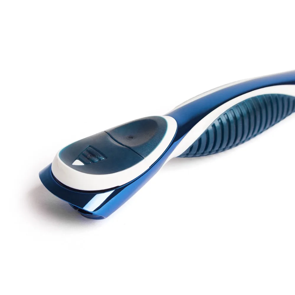 Фото Бритва для мужчин QShave Blue, 1 ручка и 10 картриджей (1 лезвие X3, 9 лезвий X5) №3
