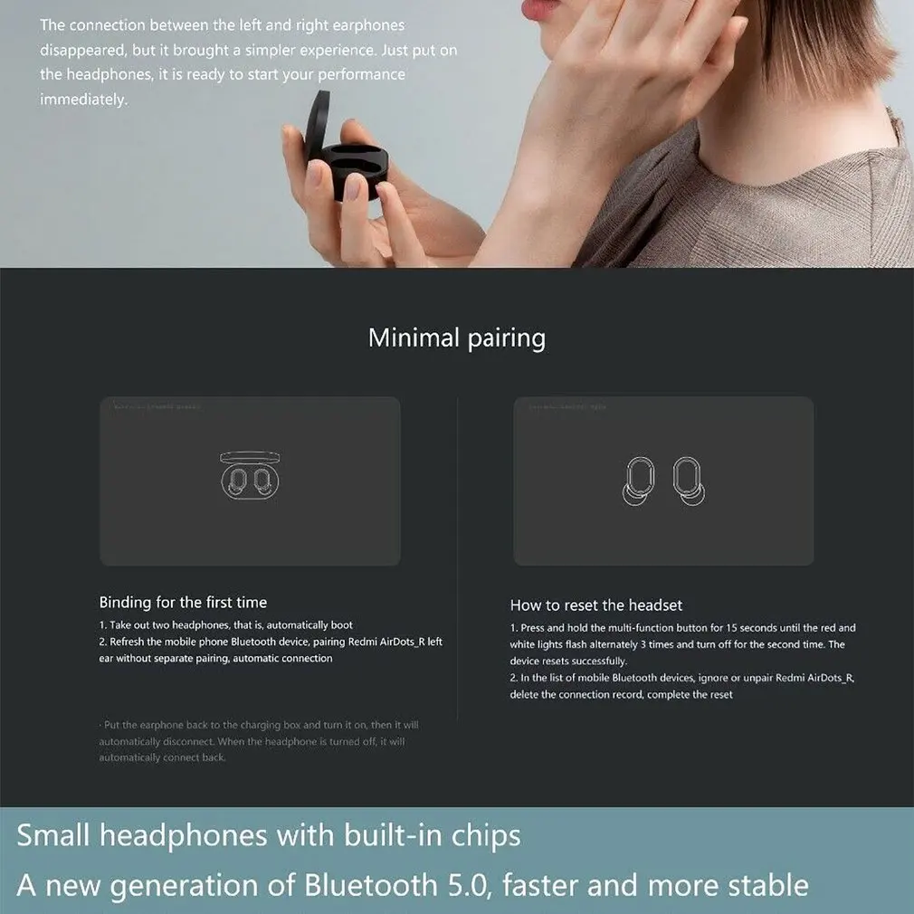 Xiaomi Redmi Airdots TWS Bluetooth наушники стерео бас Bluetooth 5,0 наушники с микрофоном свободные Наушники управление AI