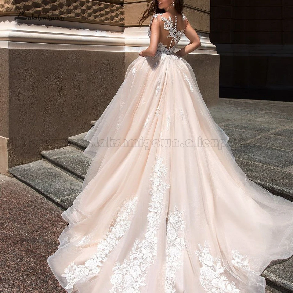 Lakshmigown винтажный светильник цвета шампанского свадебное платье 2019 Robe de Soiree