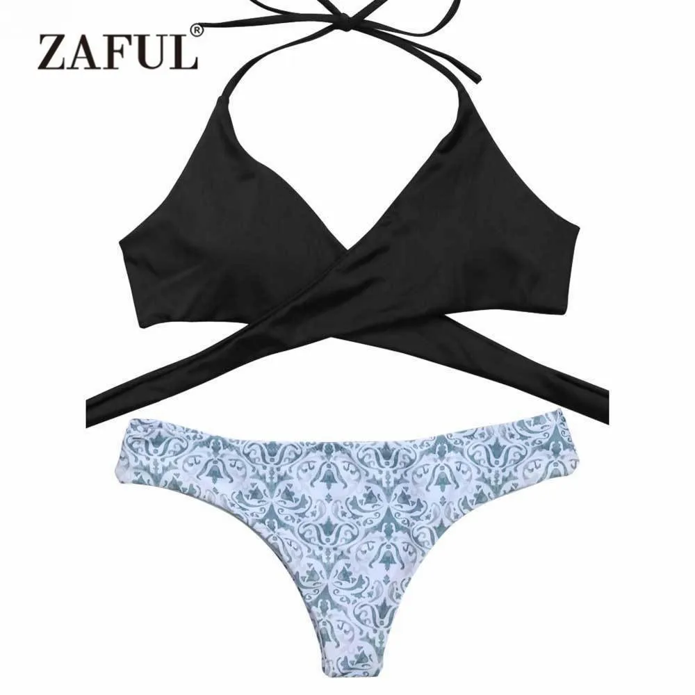 ZAFUL 2017 Обёрточная бумага бикини и барокко Низ комплект сексуальный купальник