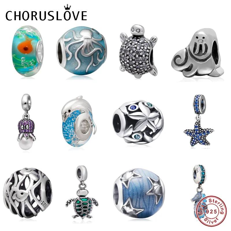 Подвеска с морской тематикой от Choruslove оригинальные Подвески Pandora летние браслеты