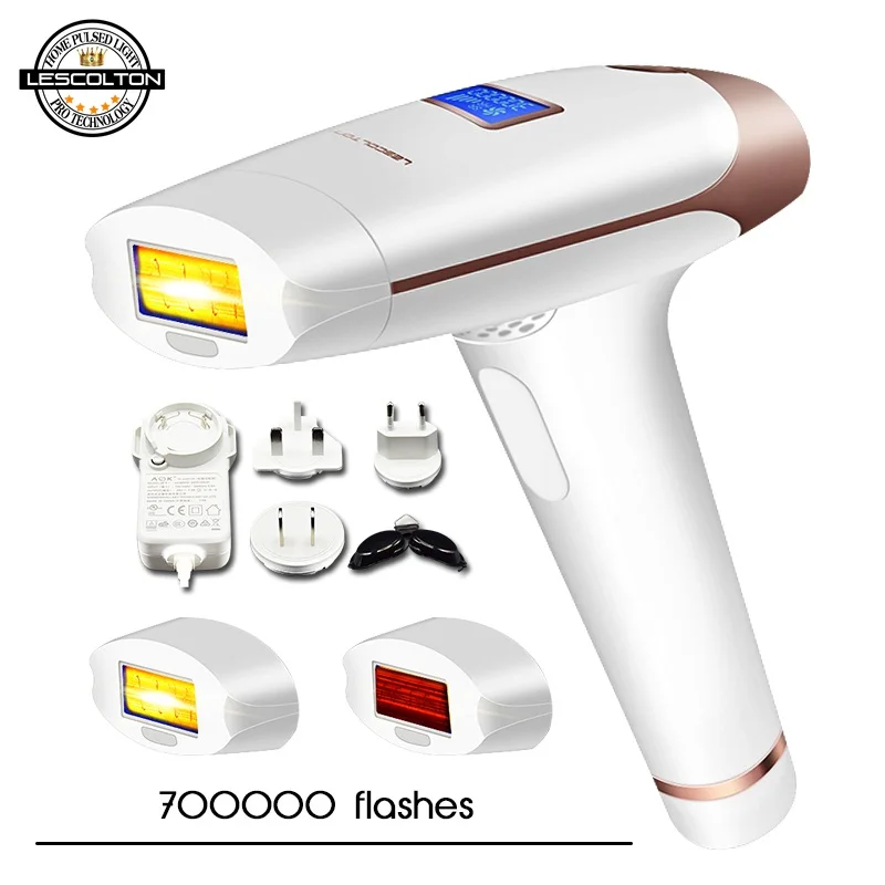 T009i three lamps Lescolton 3в1 700000 импульсный IPL лазерный эпилятор устройство для постоянного удаления волос IPL лазерный эпилятор машина для удаления волос на подмышках - Цвет: T009i three lamps