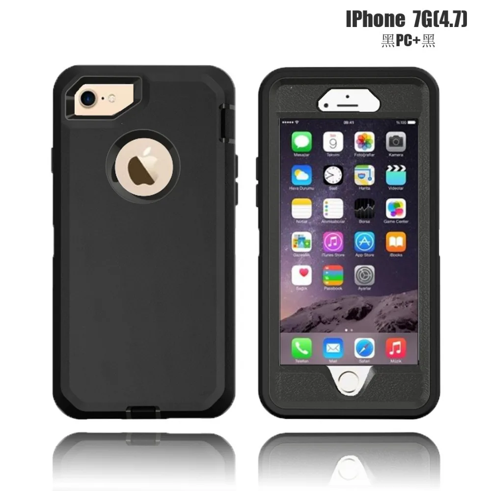 Защитный чехол для iPhone7 6 Plus 6s 8 8plus X PC + Силиконовый ТПУ военный противоударный