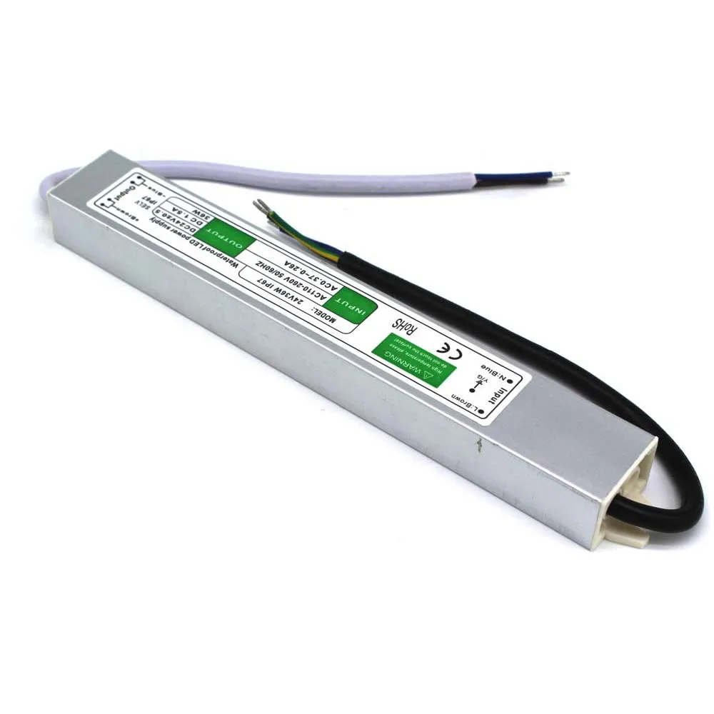 Источник питания DC24V 1.5A 36 Вт IP67 Водонепроницаемый Электронный светодиодный