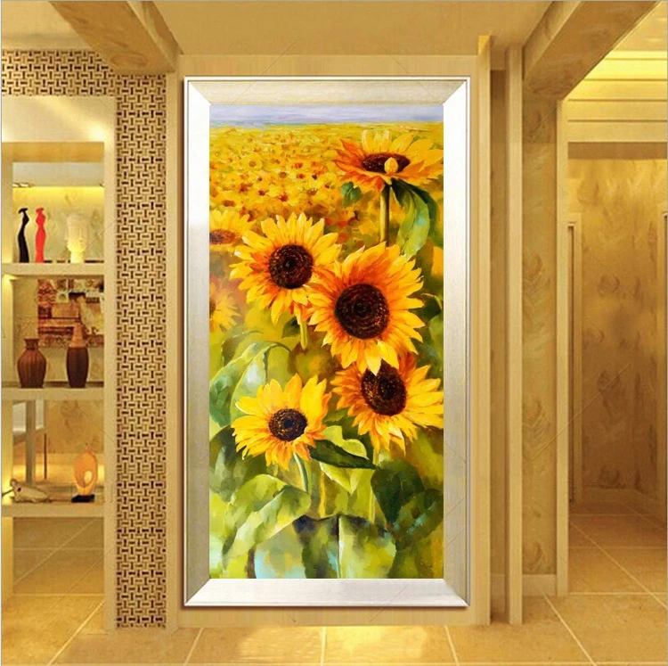 Вышивка вышивка крестиком вертикальная версия подсолнуха 14 карат наборы для