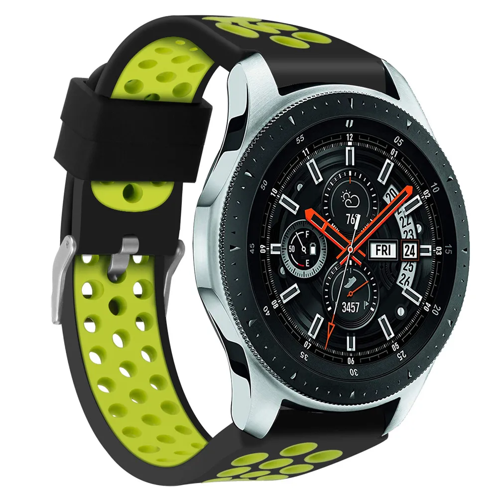 Двойной цвет спортивный силиконовый браслет ремешок для samsung Galaxy Watch 46 мм