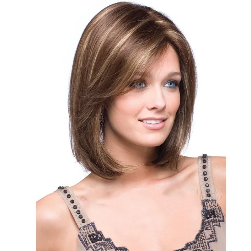 HAIRJOY термостойкие синтетические короткие БОБО волосы парики для женщин блонд Выделенные парики Perucas Косплей парики