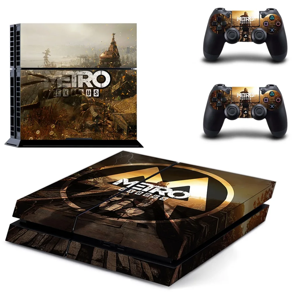 Metro Exodus PS4 переводная картинка наклейка для Sony PlayStation 4 консоли и 2 контроллера кожи