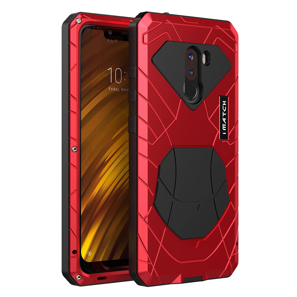 Для Xiaomi mi Pocophone F1 твердый корпус для телефона Алюминиевый металлический протектор экрана из закаленного стекла для Xiao mi 9 T сверхмощный протектор