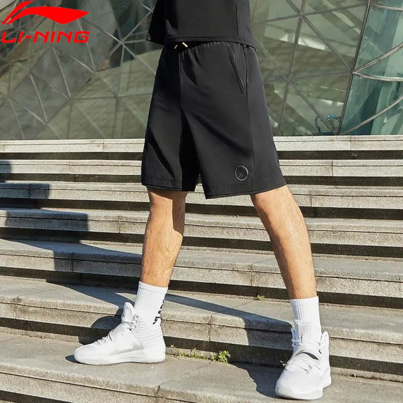 Li-Ning мужские баскетбольные спортивные шорты серии Wade, 88% полиэстер, 12% спандекс, с карманами, на завязках, спортивные шорты AKSP123 MKD1620