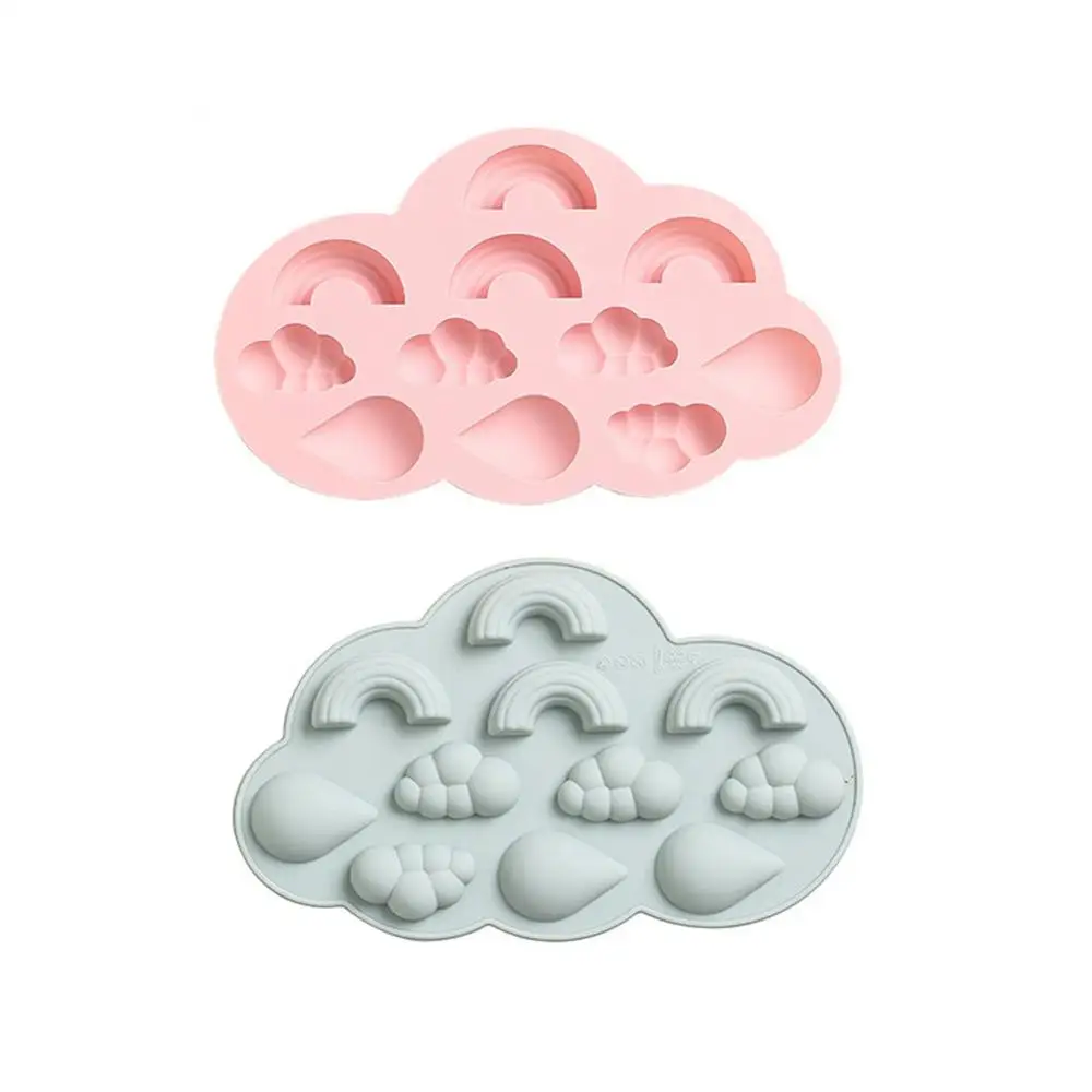 E-doo Rainbow Cloud Silicone Ice Cube Tray Candy Chocolate Mold for Freezer Baking Sugar Craft Cake Decoration | Дом и сад