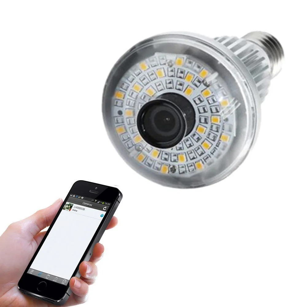 Фото JCWHCAM HD 960P камера с лампочсветильник 90 градусов WiFi лампочка P2P IP сетевой видеорегистратор камера с белсветильник том беспроводные датчики сигнализации №3