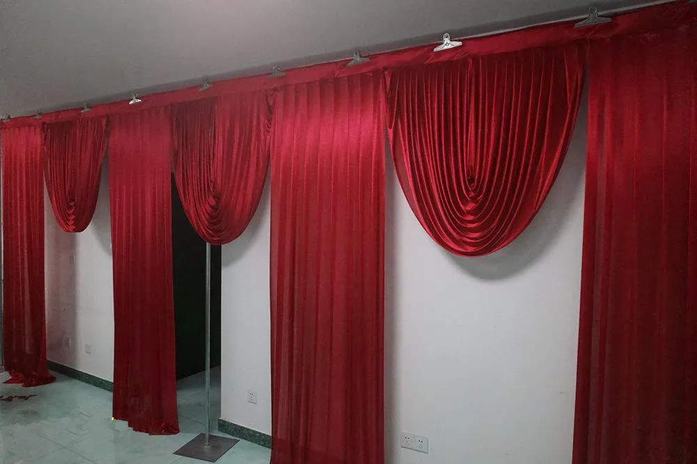 

10ft20ft wide navy blue wedding swags backdrop Party Celebration Stage Background Swags, Satin Wall Drapes