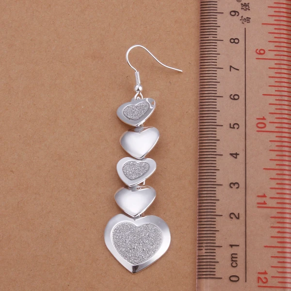 Женские серьги из стерлингового серебра 925 пробы lucky grand smooth heart link charmming модные