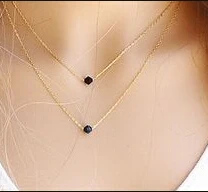 Лидер продаж модные ожерелья для женщин эффектные Простые двойные черные