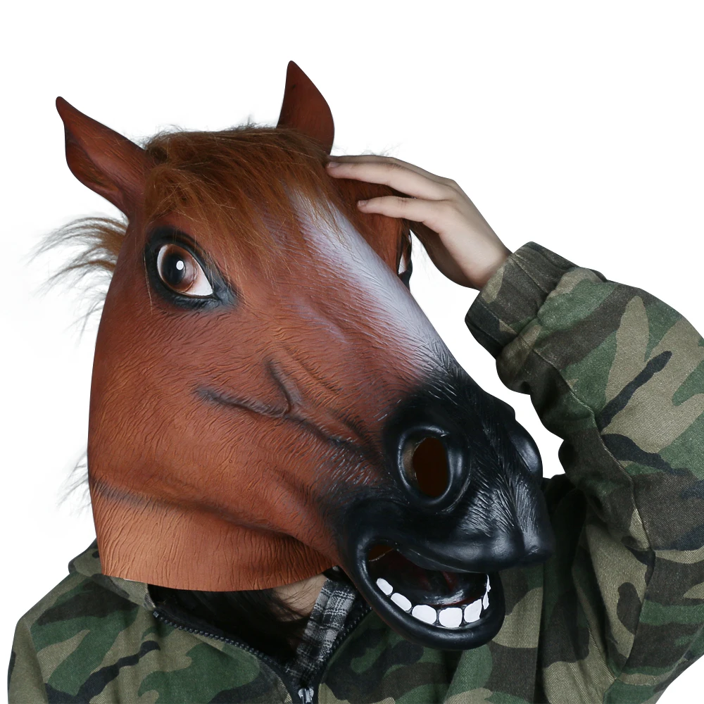 Horsehead Lion Pig Sheep Dog Rabbit Monkey Cat Orangutan Tree Lazy Kangaroo, Rooster Animal Mask Halloween Mask