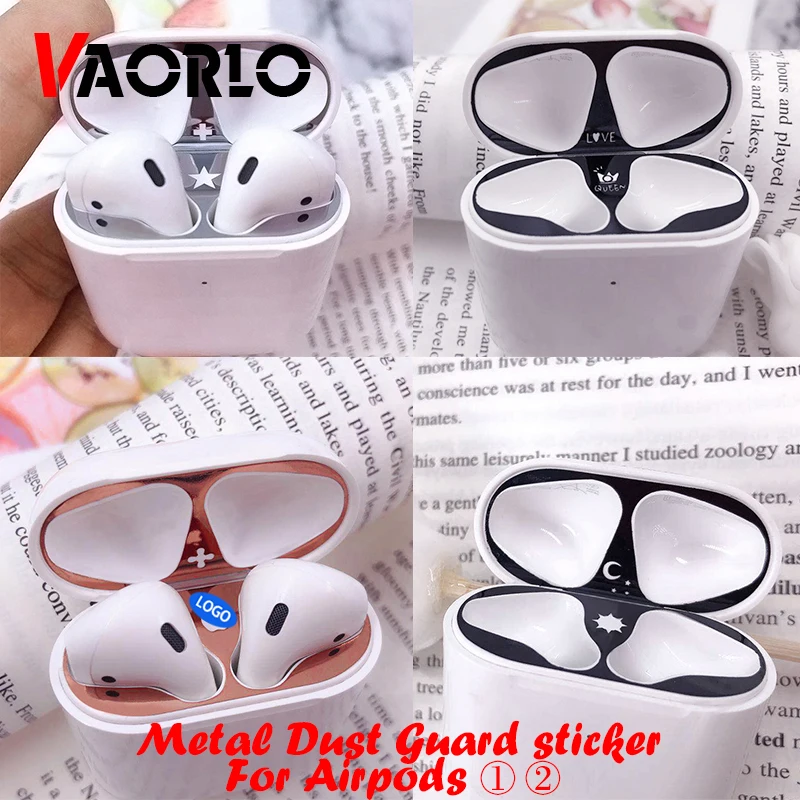 Популярная металлическая пыль наклейка для Airpods 2 тип личности покрытие защита