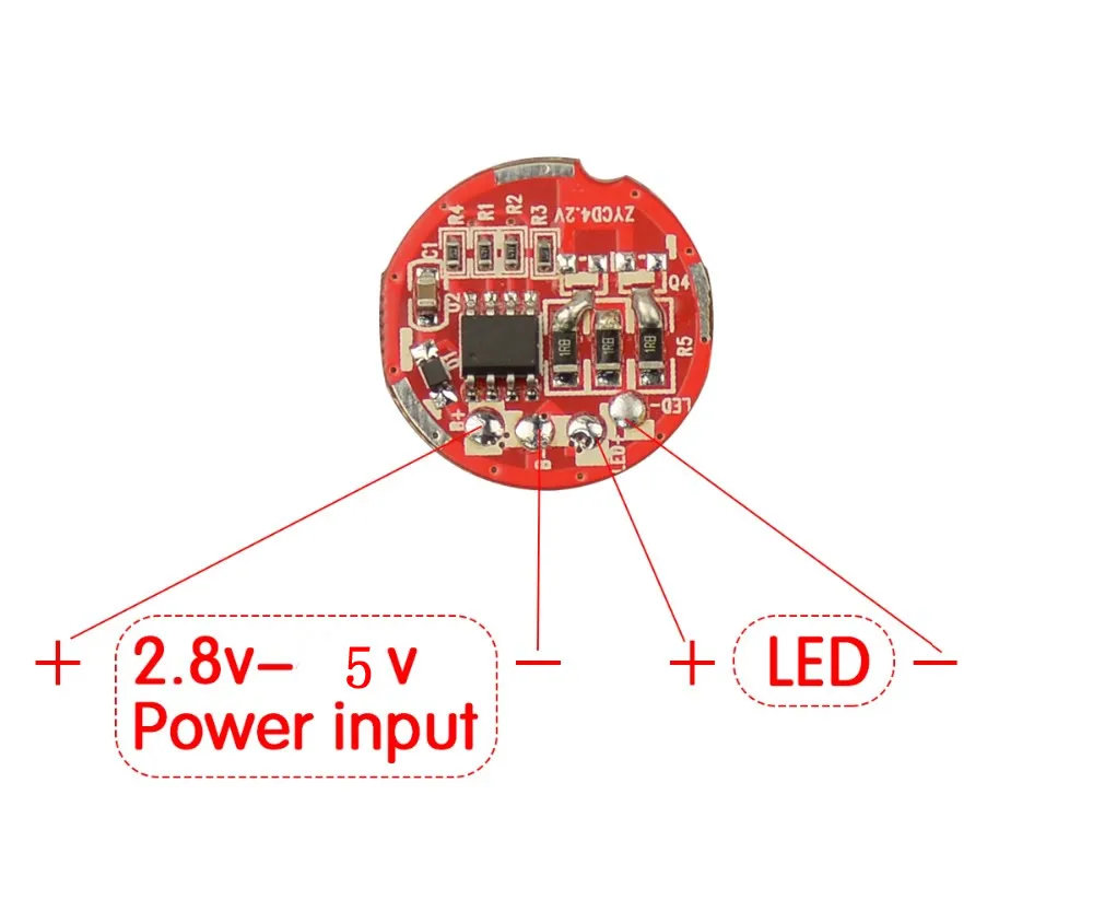 20 мм фар лампа драйвер 4 2 V 3 7 светодиодные LED возможность зарядки при помощи