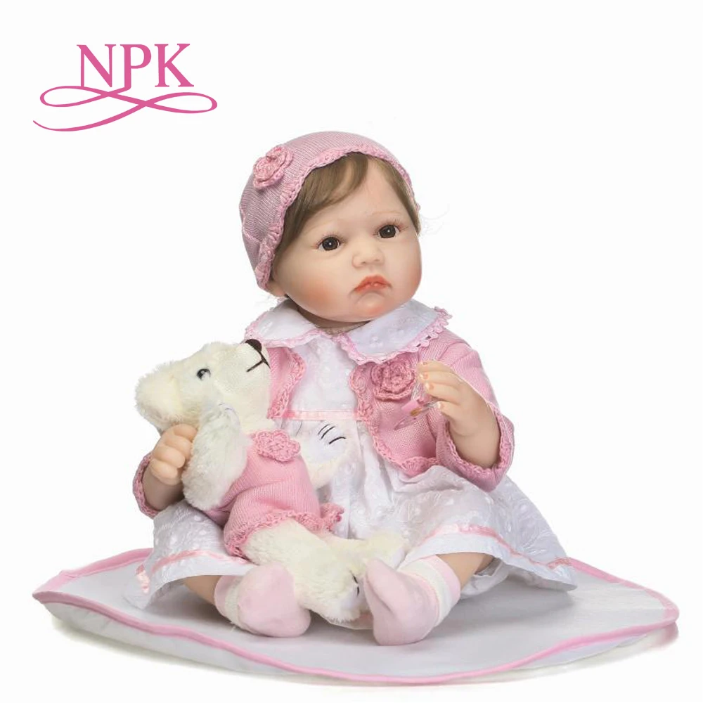 Кукла NPK 22 &quotиз силикона для новорожденных с волокнистыми волосами лучшие