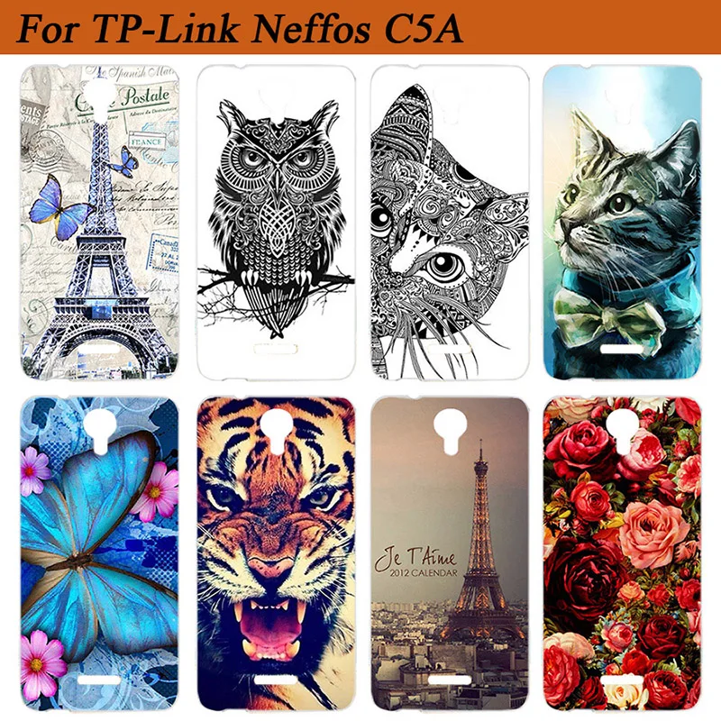 Чехол для TP Link Neffos C5A мягкий ТПУ чехол с рисунком волка тигр филин Роза TP703A 5 0 дюйма