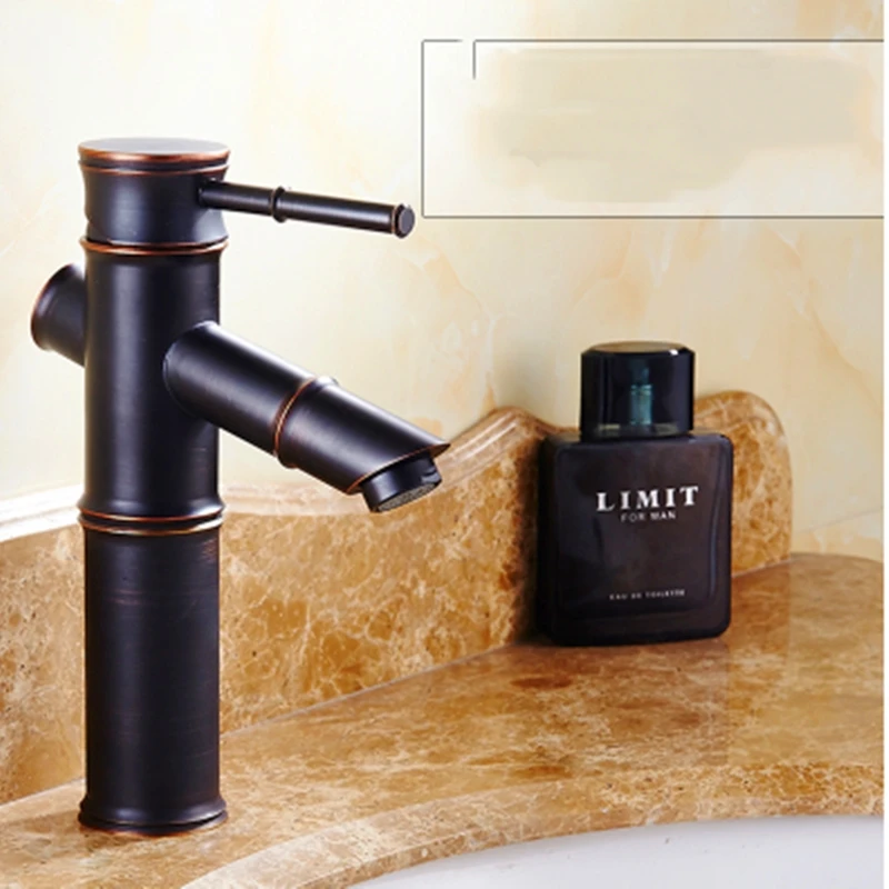 Смесители для раковины LIUYUE медный Черный Высокий/Низкий кран из темной бронзы и