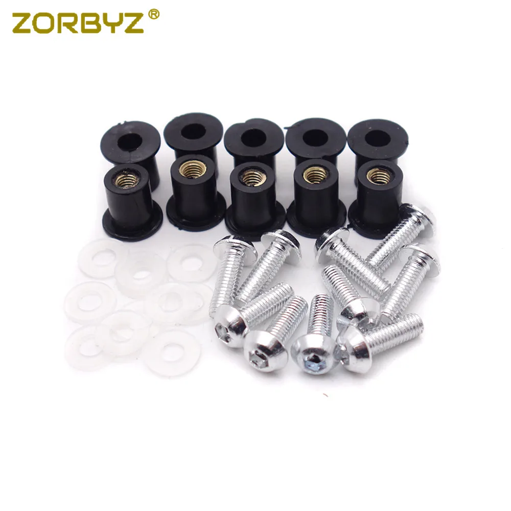 ZORBYZ 10 шт. M5 мотоциклы лобовое стекло Винты Болты Комплект хорошо гайки шайбы |