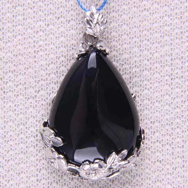 Ювелирные изделия подвеска из натуральных каплевидных черных сердоликов