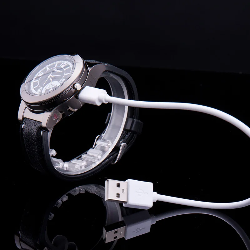 Модные перезаряжаемые USB Зажигалка часы электронные мужские повседневные кварцевые наручные часы ветрозащитный беспламенный прикуриватель