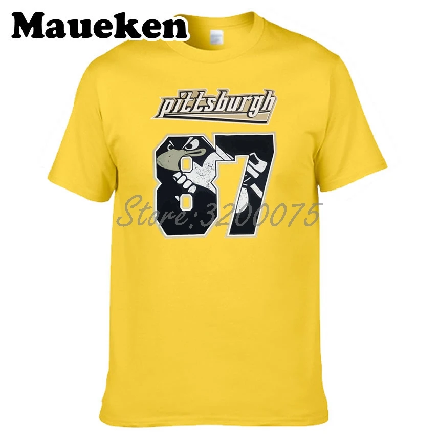 Мужская футболка Sid Anger 87 Sidney Crosby футболки с коротким рукавом 100% хлопок W0518077|t shirt