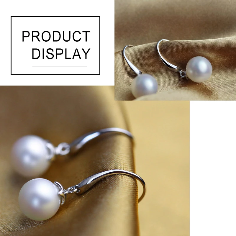 Женские серьги подвески misanryne Серебристые с имитацией жемчуга диаметр 8 мм/10 мм/12