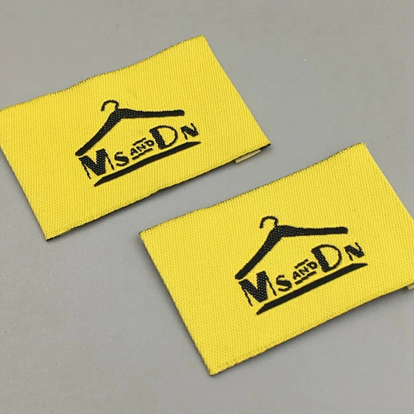 

ZeQi custom garment label woven labels custom main label washable yellow label 1000pcs/lot