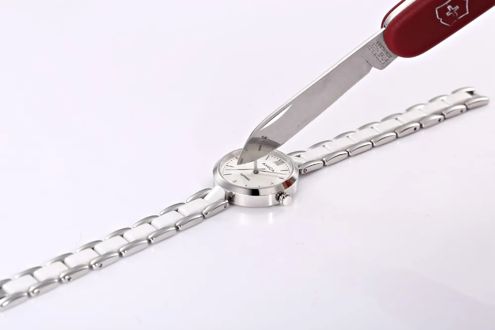 Amica женские D-ceramic s кварцевые сапфировые серебряные тон нержавеющая сталь поверхность Кристалл керамический ремешок для часов наручные часы A5-14
