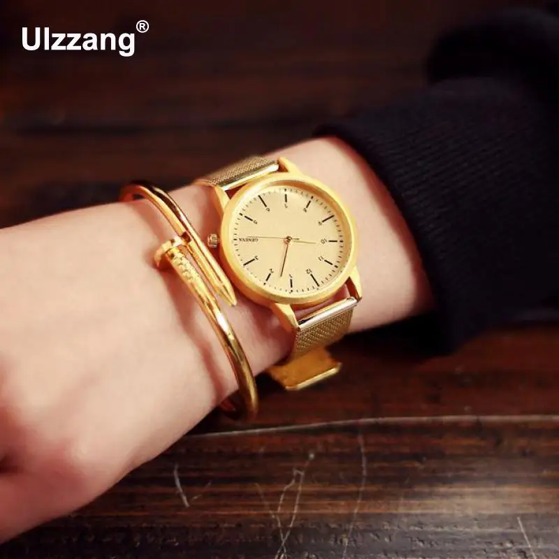 2018 новые модные женские часы Мужские Элегантные повседневные стальные сетчатые