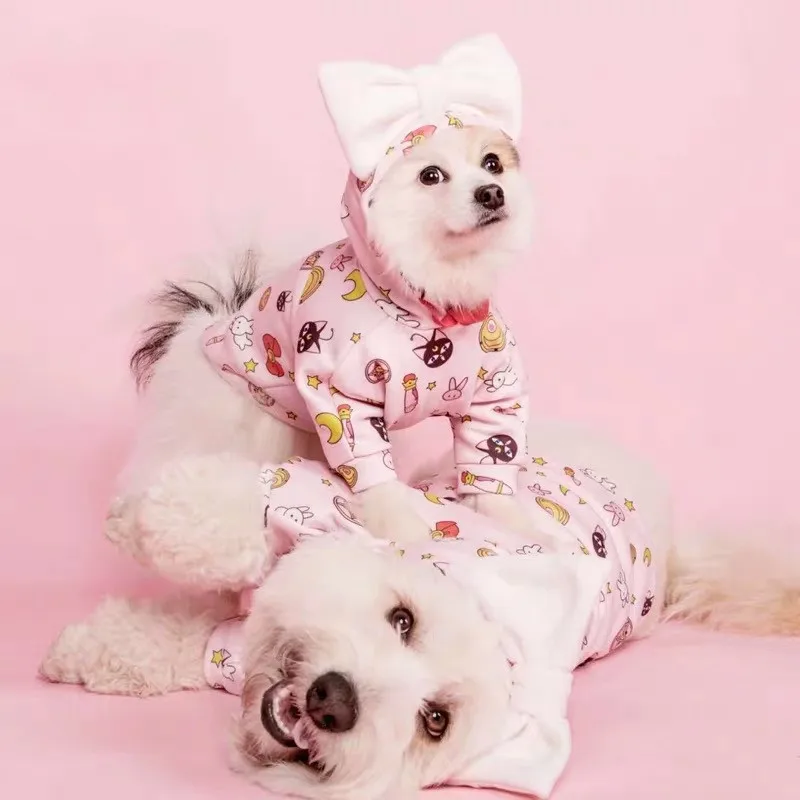 В морском стиле свитшот с Луной Pet Одежда принтом в виде собак для малых и средних