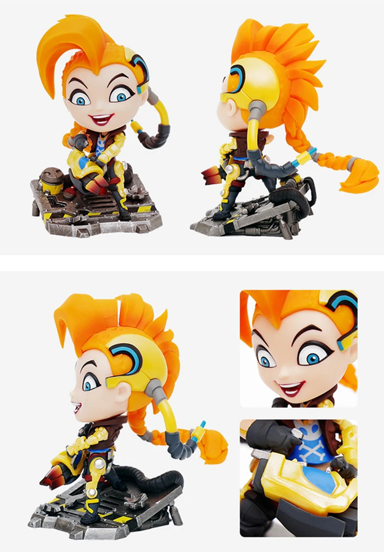 Фигурка аниме Jinx Q version оригинальная экшн-фигурка 70 мм Коллекционная модель