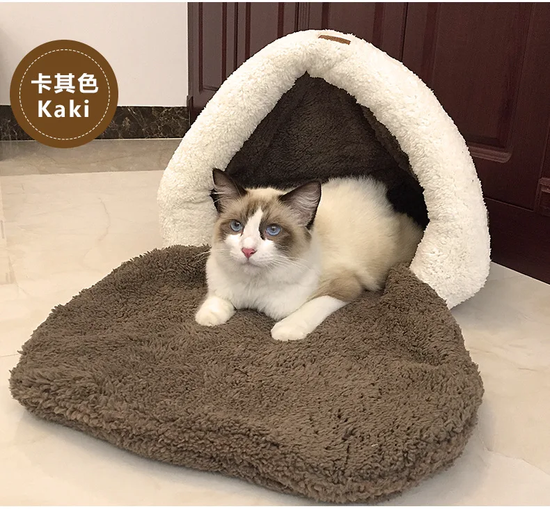 

2016 new autumn winter pet dog cat warm sleeping bag doggy house puppy kennels dogs cats nest pets beds S L 3 colors