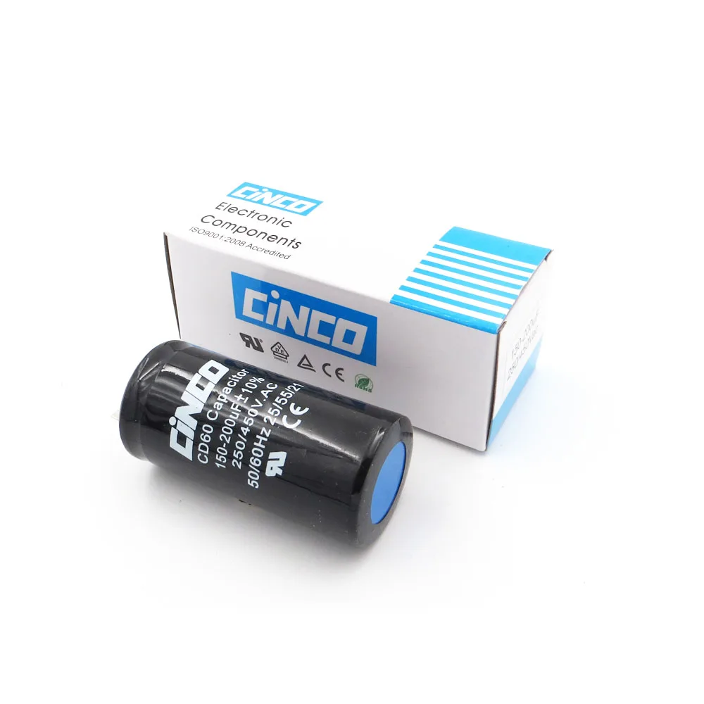 Конденсатор запуска электродвигателя переменного тока CD60 150 200 мкФ 250 450