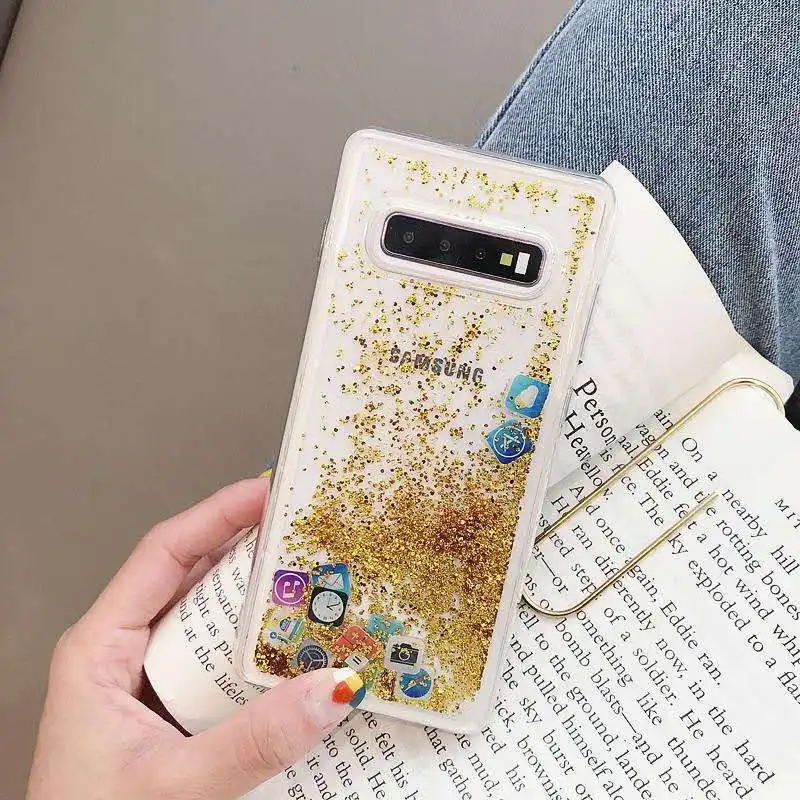 Для Samsung galaxy S10 Plus чехол динамический жидкий Блестящий силиконовый &quotпесок&quot TPU