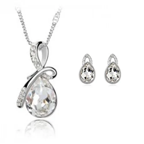 Комплект из колье серёг и с кристаллами|crystal jewellery set|jewelry sets for womenfashion jewelry set |