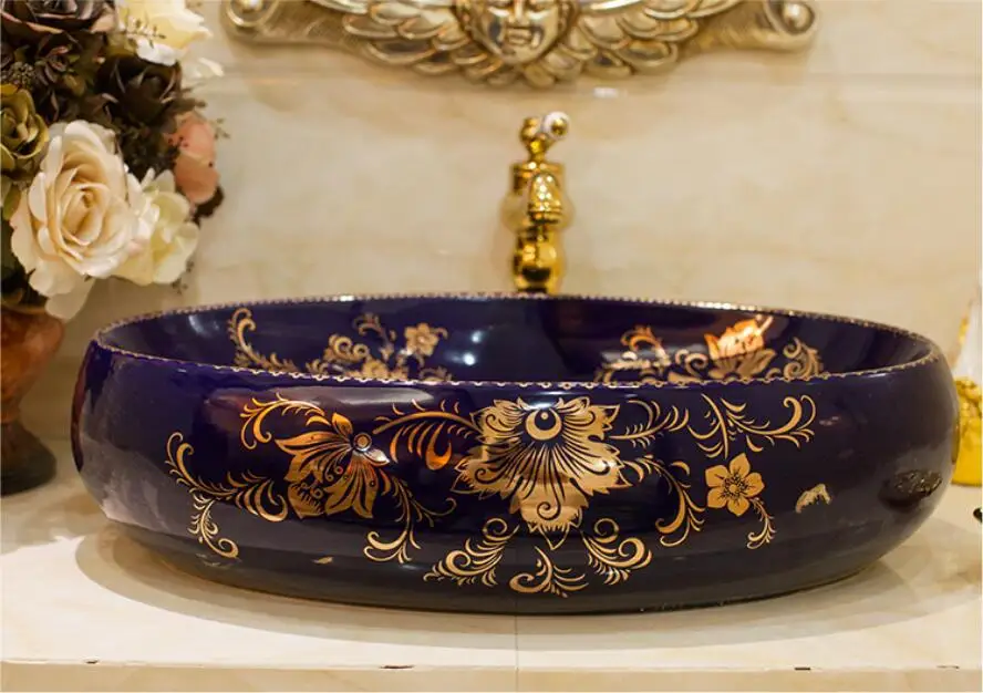 Фарфоровая гардеробная овальная раковина Lavabo столешница для ванной комнаты