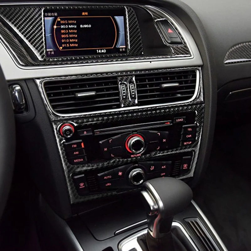 Для Audi A4 A5 B8 ремонт автомобиля углеродного волокна консоль Управление компакт