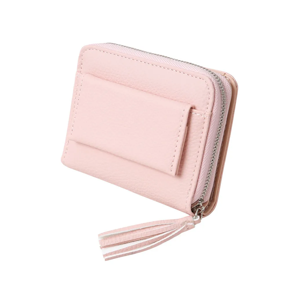 Кожаный женский кошелек Модный одноцветная квадратная сумка портативный с личи